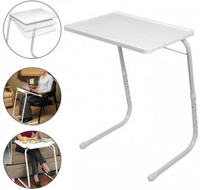 Портативный складной столик для ноутбука и еды с регулировкой высоты и наклоном Table Mate 2, Белый