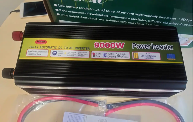 Перетворювач напруги інвертор Wimpex 9000 W 12/220V UPS POWER INVERTER, перетворювач струму 9000W, Черный